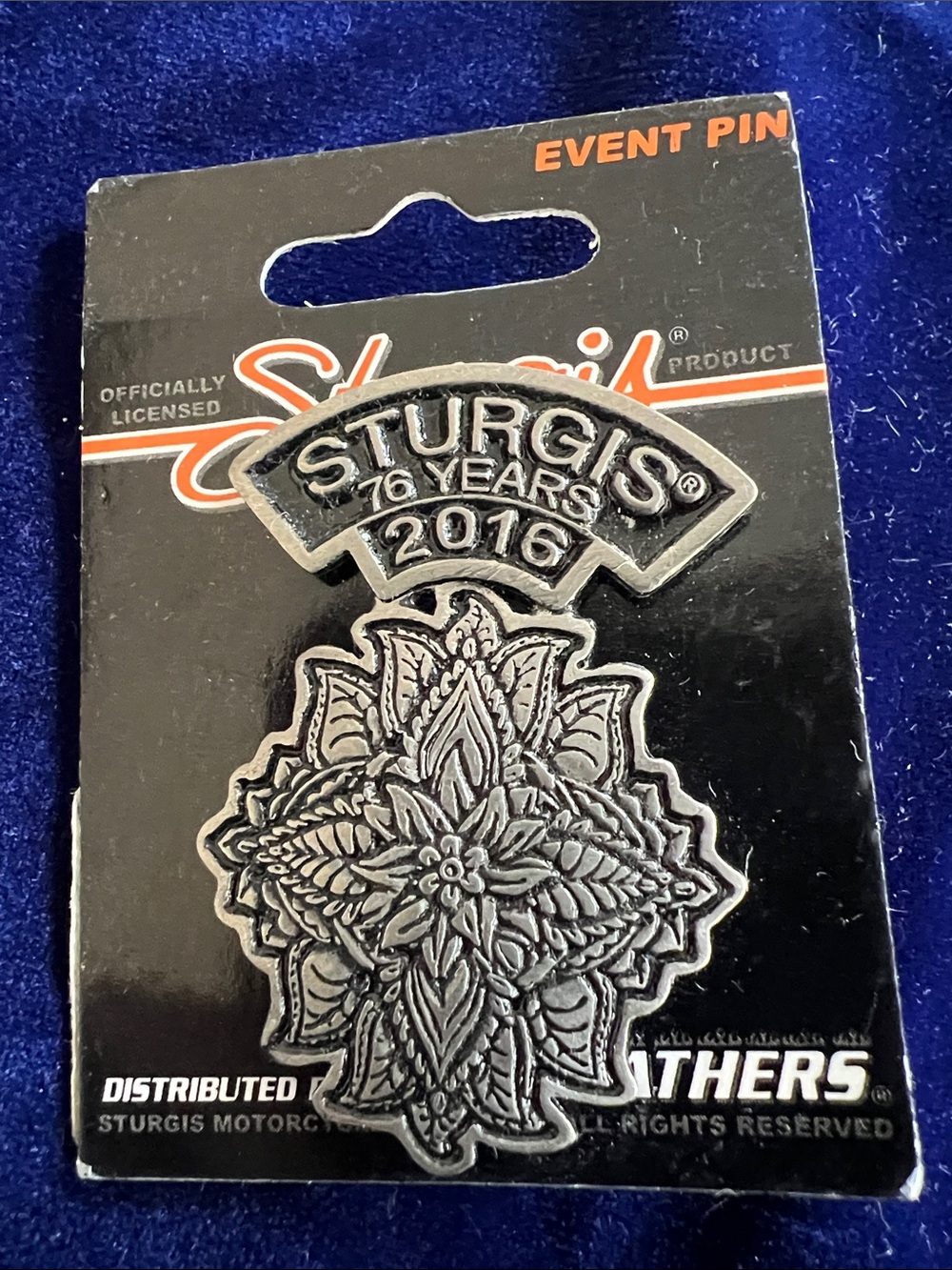Sturgis 2016 Silver Pewter Event Pin - Intricate Mandala Design